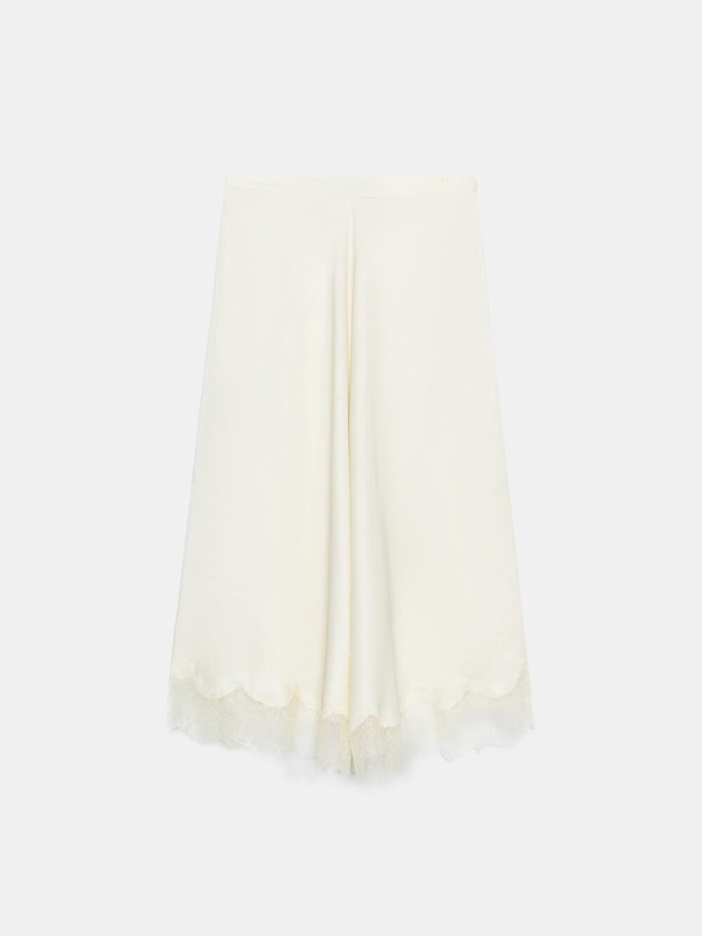 Zara Woman Collection Satin Effect Lace Midi Skirt in Ivory NWT - Picture 4 of 7